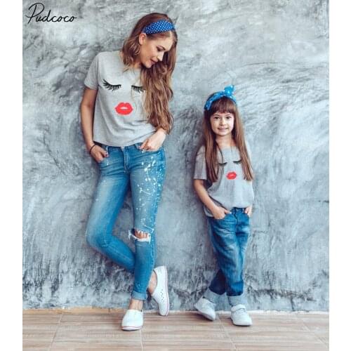 Licupiee Same T-shirts For Mom And Daughter
