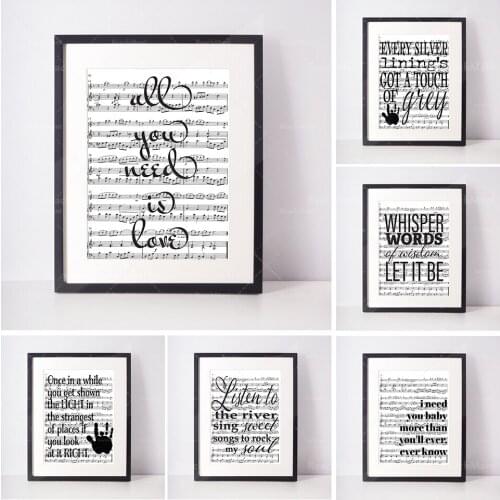 Lyrics sheet music art printing, art song lyrics art, Valentines Day gift