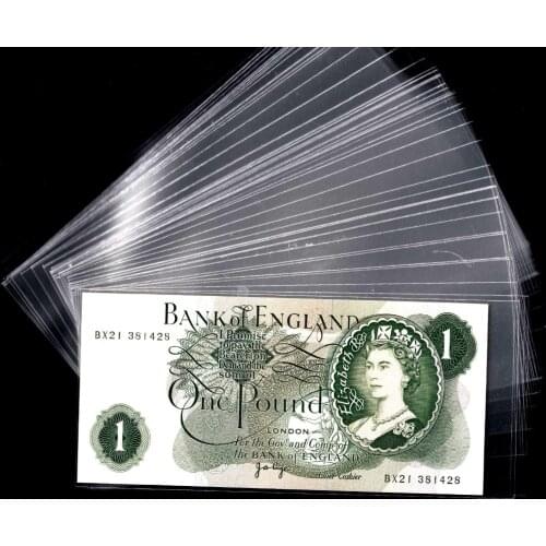 Lot 100 PCS OPP Plastic Banknote Sleeves package Packing