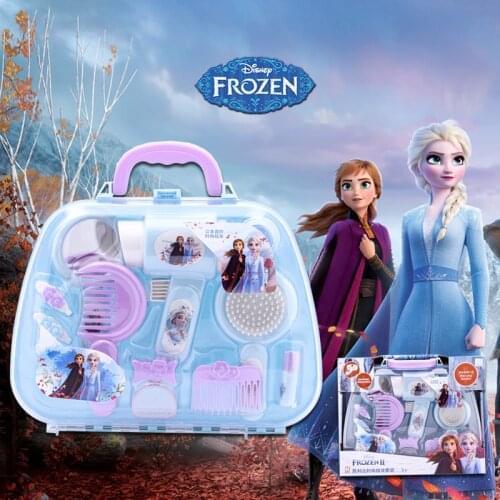 Disney Frozen 2 Childrens Princess Elsa Anna Simulation Play House Dresser Makeup Set Girl Toy Birthday Gift Accessories