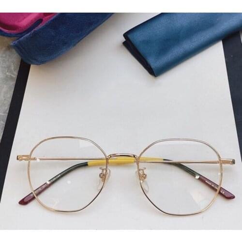 2021 Gold Rimmed Women Men Prescription Optical g0680OK Original Brand Frame Mujer Gafas Eyeglass Eyewear Lentes Oculos Feminino