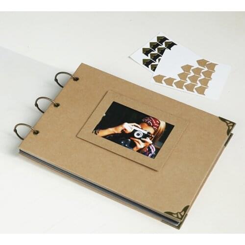 A4 ring binder Photo Album Kraft scrapbook Wedding Album Scrapbook Wedding Guest Book