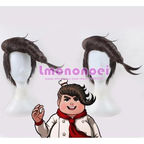 Anime Danganronpa V3 Hanamura Teruteru Cosplay hairwear short Black Wig+Wig Cap