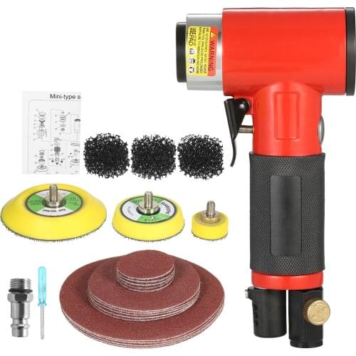 Mini Air Sander with 1/2/3 Inch Sand Disks Random Orbital Pneumatic Sander Air Powered Sanders & Polisher with 15 Sandpapers