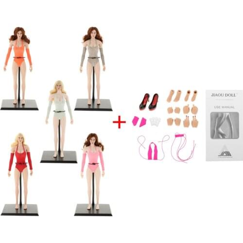 Moveable 28 Joints 1/6 Scale Women Figure with Head Sculpture Dress Shoes for HT Toy 12" Body Party Costume Collection