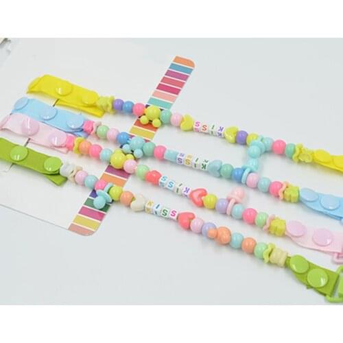 Baby Pacifier Clip Handmade Funny Colourful Beads Dummy Clip Baby Soother Holder Baby Kids Pacifier Chain
