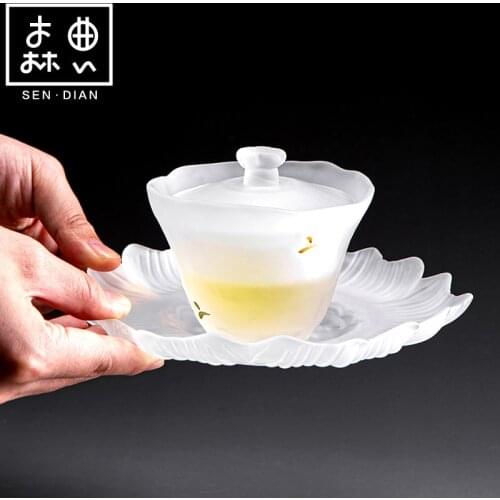SENDIAN High Temperature Resistant Crystal Cup Hand Polished Crystal Tea Cup And Coaster 2021 Office And Home Tea Accessories
