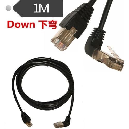 Cat5 RJ45 Down Angle Network Cable, 1m RJ45 Male to Down ward Male 90 Degree Cat 5 Ethernet Cable Cord