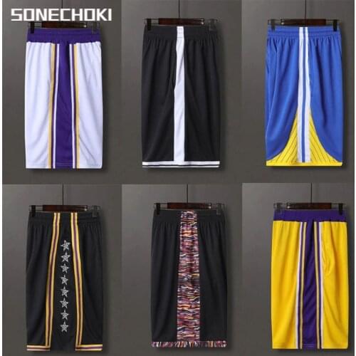 SONECHOKI Basketball Shorts Men Color Patchwork Loose Running Sport Gym Mesh Breathable Fitness Training Workout Male Shorts