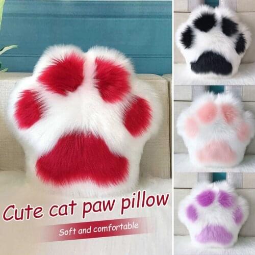 INS Cute Cat Paw Pillow Kawaii Panda Paw Cushion Sofa Car Home Decor Soft Plush Stuffed Toy Birthday Gift for Friends Kids