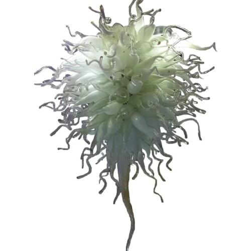 Contemporary Hand Blown Chandelier European Style Hotel Lobby Art Decoration Blue Murano Glass Pendant Lamps Custom 48 Inches