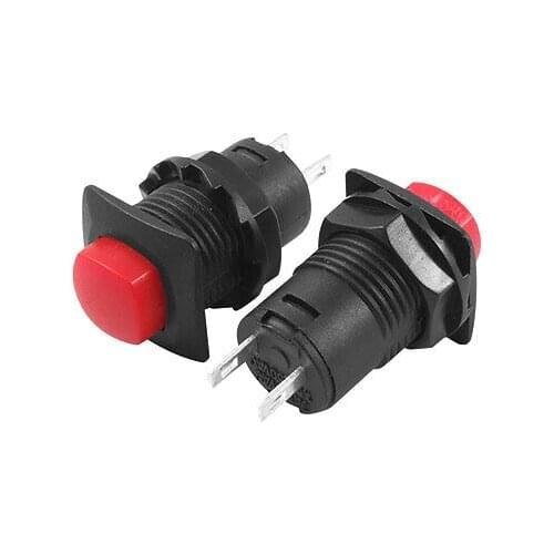 SPST OFF/(ON) Red Momentary Push Button Switch 2 Pins N/O Normal Open