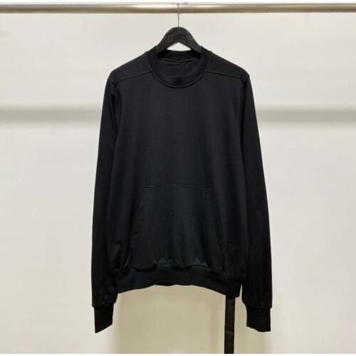 Owen Seak Men Cotton Sweatshirts Pullover Gothic Style Mens Clothing Classic Spring Autumn Women Solid Black Bottoming Shirt