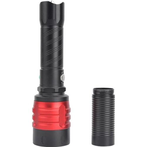 T6 strong light rotating focusing two lithium battery direct charging strong light flashlight hand-held flashlight