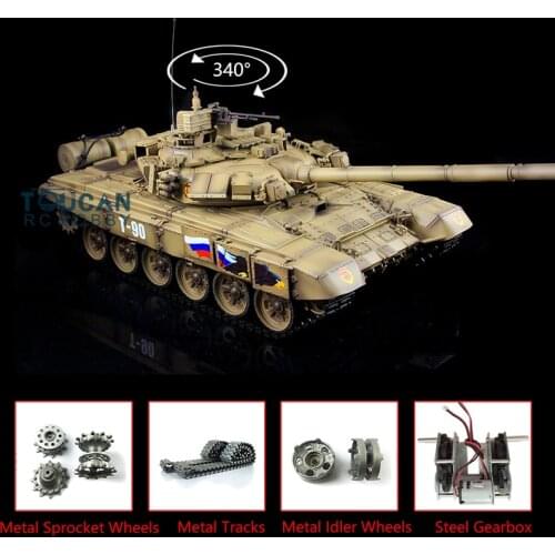 2.4G Heng long 1/16 Scale TK7.0 Upgraded Metal Ver Russia T90 RTR RC Tank 3938 TH17846