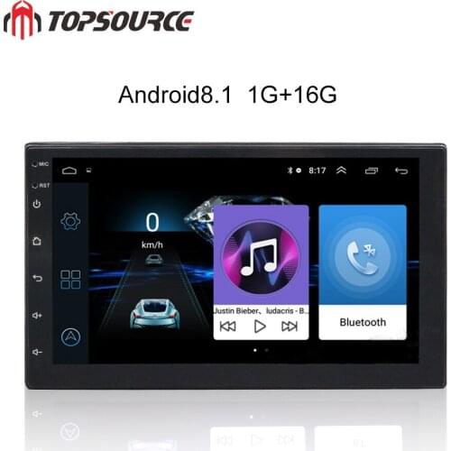 TOPSOURCE 7" Android 8.1 GPS Navigation 2 Din Car Multimedia Player HD FM Car Audio Radio Stereo for Volkswagen Nissan Hyundai