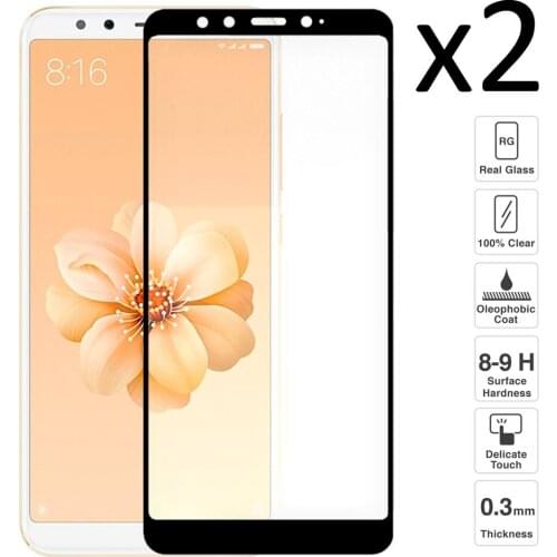 Xiaomi My 6x/My A2, Set 2 pieces tempered glass screen protector anti-scratch ultra thin easy to install