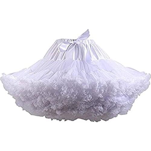Womens 3-Layered Pleated Tulle Petticoat Tutu Puffy Party Cosplay Skirt 2023