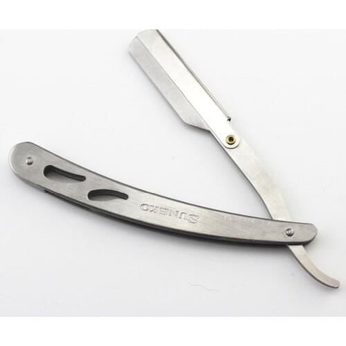 10 Sets (10 Knife Rests + 10 Blades) Professional Old-Fashioned Shaving Razor Stainless Steel Face Care Classical Shaving Razors