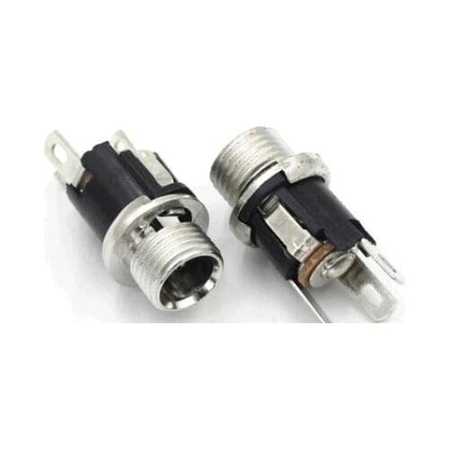 10pcs Power socket 5.5-2.1MM 5.5-2.5MM DC socket with nuts