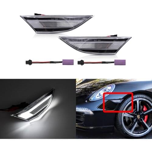 2x Fits For Porsche 991 Carrera S 4 4S GTS GT3 981 Boxster Cayman 718 Boxster Cayman Canbus Front White Led Side Marker Lights