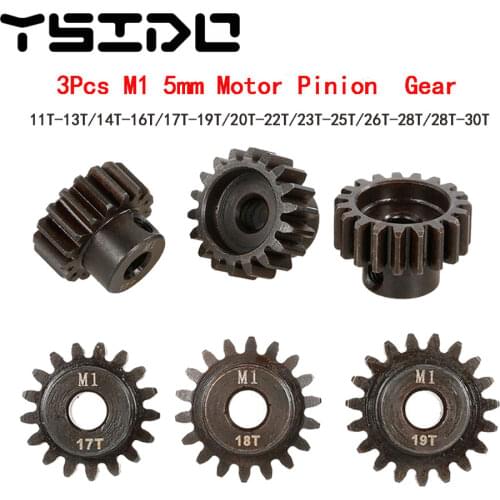 3Pcs M1 5mm 11T-13T/14T-16T/17T-19T/20T-22T/23T-25T/26T-28T/28T-30T Pinion Motor Gear for 1/8 1/5 RC Buggy Car Monster Truck