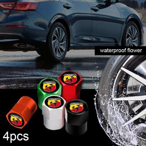 4pcs Wheel Tire Valve Cap Wheel Tire Part Valve Stem Cap Cover for Abarth 124 500 Grande Punto Spider 500C 595C 695C Evo 595 685