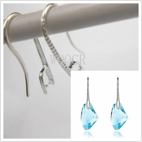 50/100PCS Wholesale DIY Jewelry Making 925 Silver Matte Surface Hook Earrings For Crystal Stone Earring Accessories