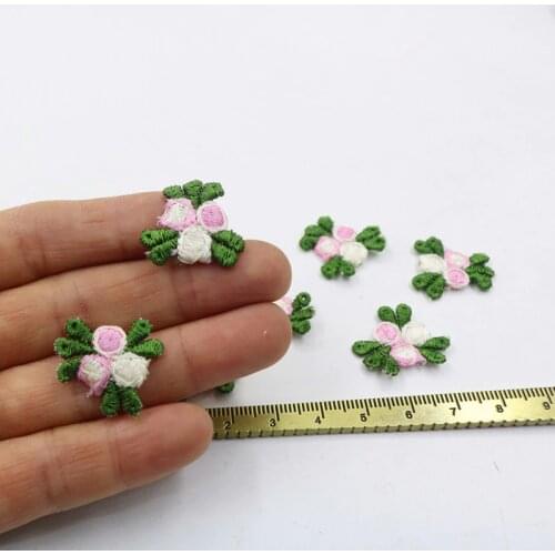 100 Pieces Beautiful Flower Lace Fabric Sewing Applique Colorful Daisy Flower Lace Trim Clothing Accessories 2cm Width
