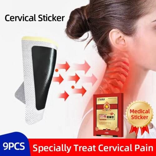 9pc Cervical Spine Medical Cold-Compress Stickers Relief Cervical Spine Osteoporosis Joint pain/Muscle Sore Health Care Plasters