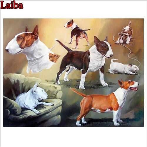 Diamond Painting Bull Terrier cross stitch kit diamond mosaic sale diamond embroidery animal cute dog pet 5d diy walll sticker