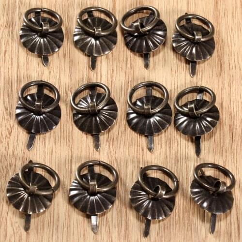 Antique Bronze/Gold Cabinet Furniture Knobs and Handles Kitchen Drawer Cupboard Pull Handles Ring Knobs Furniture 12pcs
