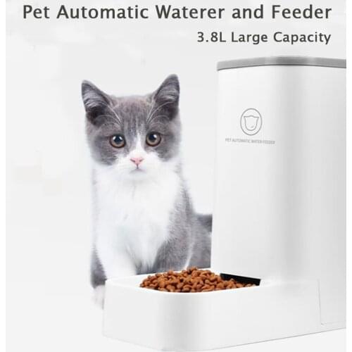 Pet Cat Bowl Automatic Feeder Drinking Fountain Detachable Dog Cats Large Capacity Cats Pets Water Dispenser Pet Cat Accessories
