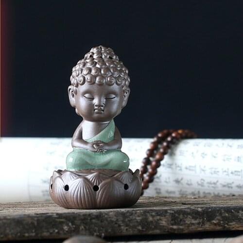 Incense burner yixing zisha purple clay tea pet Buddha small size tea play on table creative house warming gift decoration new