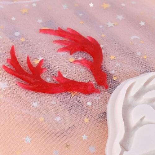 Large Antlers Resin Silicone Mold Cake Fondant Molds Sugarcraft Baking Tools