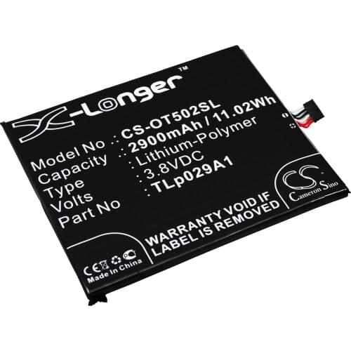 CS 2900mAh / 11.02Wh battery for Alcatel One Touch Pop 3 5.5, OT-5025, OT-5025D CAC2910008C1, TLp029A1