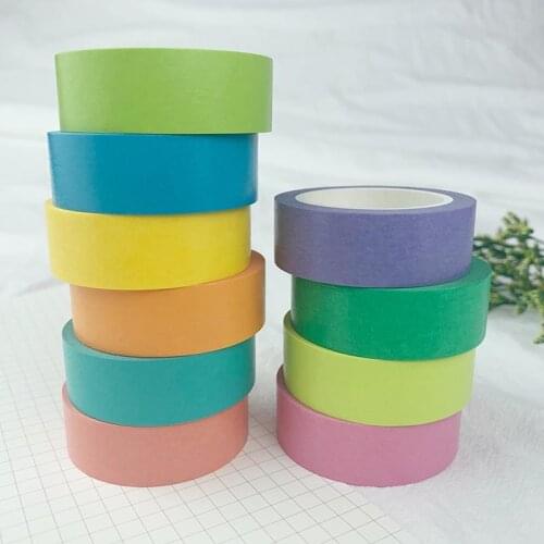10Meters 15mm Candy Color Washi Tape Scarpbook Diary Decorative Tape Masking Tapes School Supplies Solid Color Slim Paper Tape