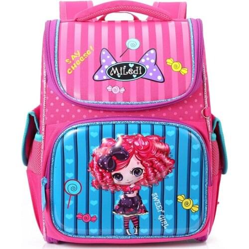 Kid 3D Cartoon School Bag For Gilrs Boys Dog Car Pattern Orthopedic Backpack Children School Bags Student Mochila Grade 1-4