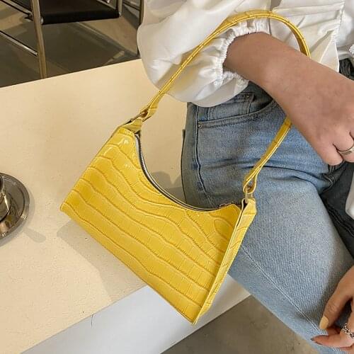 Stone Pattern Design PU Leather Shoulder Underarm Bags for Women 2021 Brand Luxury Fashion Small Handbags and Purses