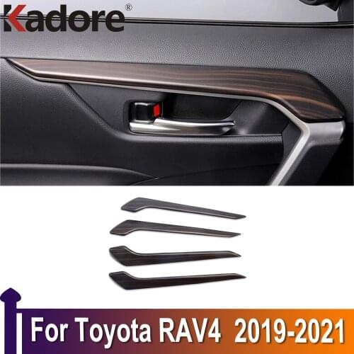 For Toyota RAV4 RAV 4 2019 2020 2021 Interior Accessories Carbon Fiber Side Inner Door Decorative Sills Cover Trim Car Sticker