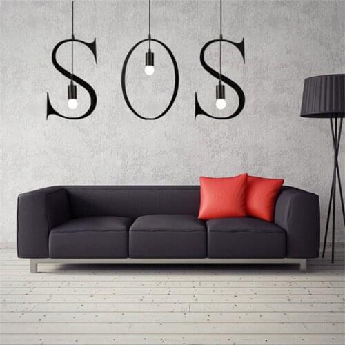 Hot Sale 26 Letters DIY Iron Pendant Lighting Industrial Style Bar Restaurant Cafe Study Living Room Creative Suspension Lamp