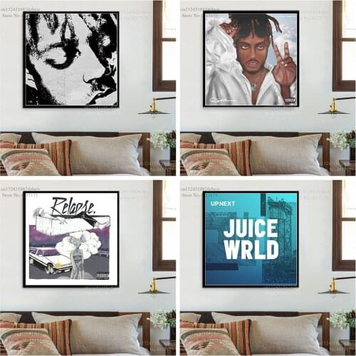 Juice WRLD Hot Poster Rapper Singer Music Album Cover Canvas Painting Wall Art Posters and Prints Home Decor