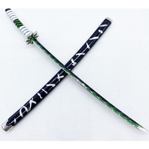 Demon Slayer Wind Hashira Sanemi Shinazugawa Sword Nichirin Blade Wind Breathing Katana Small Metal Replica Model