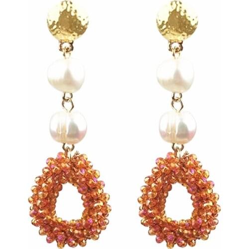 Fashion pearl earrings for women boucle d'oreille femme 2019 crystal drop earrings Baroque jewelry Statement Earring Party Gift