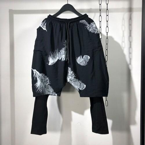 Owen Seak Men Casual Cross Pants Skirt High Street Wear Dark Ankle Length Pants Men Japanese Sweatpants Spring Harem Black Pants