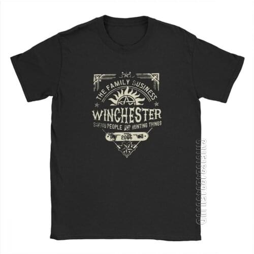 A Very Winchester Business Supernatural Mens T Shirts Spn Brothers Angel Winchester TV Shows Funny Male Tees Cotton T-Shirt