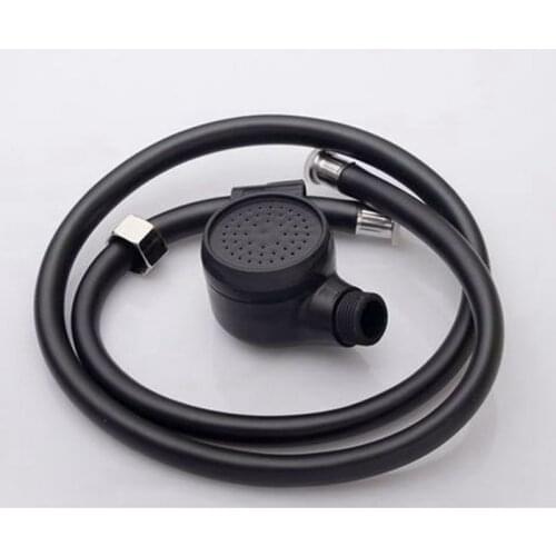 Hair Salon Shampoo Bed Shower Head Set Beauty Room Basin Washing Hair Nozzle Black Plastic Shower Rose +1m hosepipe Cheap Price