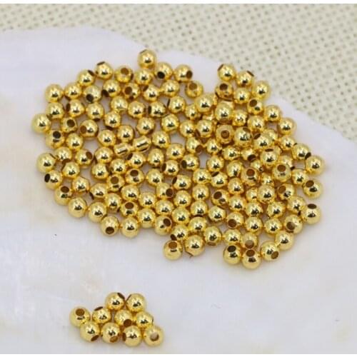 Wholesale 500pcs Tibetan Gold Color Copper Spacer Beads Round Ball Metals Spacers 3mm for Jewelry Making Connector Finding B2564