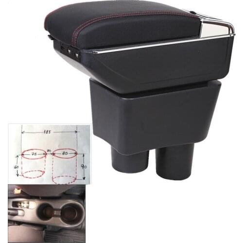 For Nissan Sunny Versa armrest box USB Charging heighten Double layer central Store content cup holder ashtray accessories