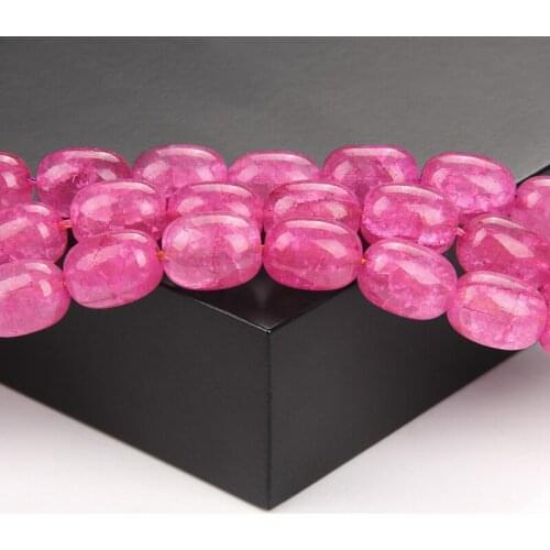 Rose Red Cylinder Beads Snow Cracked Veins Agates Beads For Jewelry DIY Handmade Bracelet Necklace Earrings Accessories 10x14mm